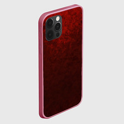 Чехол для iPhone 12 Pro Мраморный красно-черный градиент, цвет: 3D-малиновый — фото 2