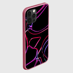 Чехол для iPhone 12 Pro Неоновые линзы во тьме - Розовый, цвет: 3D-малиновый — фото 2