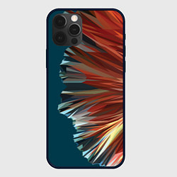 Чехол для iPhone 12 Pro Полигональные линии, цвет: 3D-черный