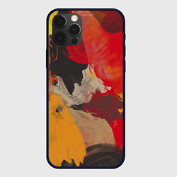 Чехол для iPhone 12 Pro Мазки Акварелью, цвет: 3D-черный