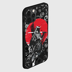 Чехол для iPhone 12 Pro Призрак Цусимы Самурай Красное солнце Япония, цвет: 3D-черный — фото 2