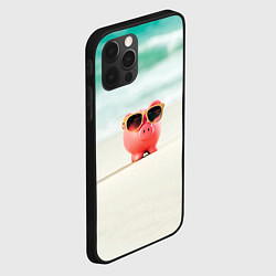 Чехол для iPhone 12 Pro Свинка на отдыхе, цвет: 3D-черный — фото 2