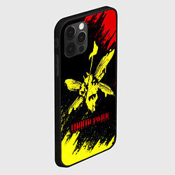 Чехол для iPhone 12 Pro Linkin Park желто-красный, цвет: 3D-черный — фото 2