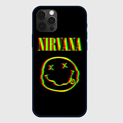 Чехол для iPhone 12 Pro Nirvana глитч, цвет: 3D-черный