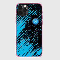 Чехол для iPhone 12 Pro Napoli голубая textura, цвет: 3D-малиновый