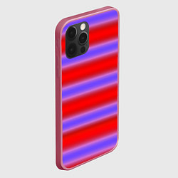 Чехол для iPhone 12 Pro Striped pattern мягкие размытые полосы красные фио, цвет: 3D-малиновый — фото 2