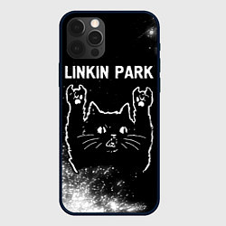 Чехол для iPhone 12 Pro Группа Linkin Park и Рок Кот, цвет: 3D-черный