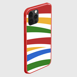 Чехол для iPhone 12 Pro Разноцветная зебра без чёрных полос, цвет: 3D-красный — фото 2