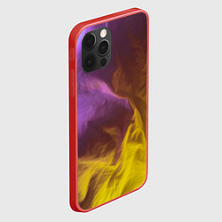 Чехол для iPhone 12 Pro Неоновые фонари на шёлковой поверхности - Фиолетов, цвет: 3D-красный — фото 2