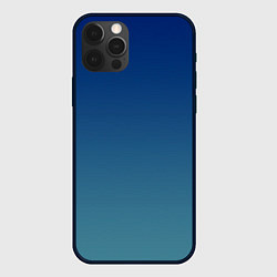 Чехол для iPhone 12 Pro Текстурированный сине-бирюзовый градиент, цвет: 3D-черный