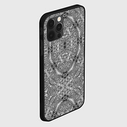 Чехол для iPhone 12 Pro Black and white oriental ornament, цвет: 3D-черный — фото 2