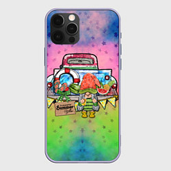 Чехол для iPhone 12 Pro Продавец арбузов на машине, цвет: 3D-светло-сиреневый