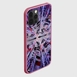 Чехол для iPhone 12 Pro Неоновый абстрактный коридор - Фиолетовый, цвет: 3D-малиновый — фото 2