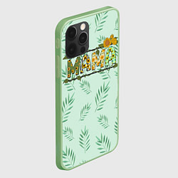 Чехол для iPhone 12 Pro МАМА - цветочные буквы, цвет: 3D-салатовый — фото 2