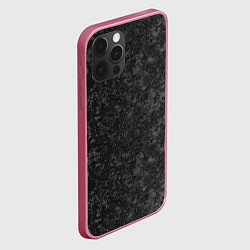 Чехол для iPhone 12 Pro Black marble Черный мрамор, цвет: 3D-малиновый — фото 2