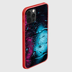 Чехол для iPhone 12 Pro Неоновые сюрреалистичные капли - Розовый и голубой, цвет: 3D-красный — фото 2