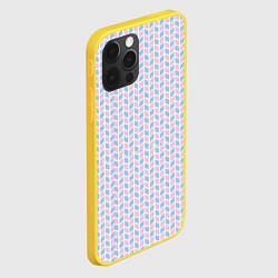 Чехол для iPhone 12 Pro Голубые и розовые кирпичики, цвет: 3D-желтый — фото 2