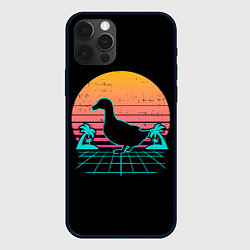 Чехол для iPhone 12 Pro Ретро утка, цвет: 3D-черный