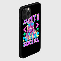 Чехол для iPhone 12 Pro Anti Social Антисоциальный, цвет: 3D-черный — фото 2