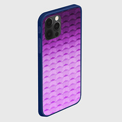 Чехол для iPhone 12 Pro Фиолетово-розовый геометрический узор Градиент, цвет: 3D-тёмно-синий — фото 2