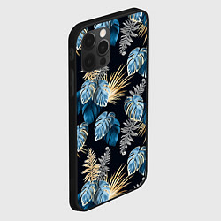 Чехол для iPhone 12 Pro Свет неоновых листьев, цвет: 3D-черный — фото 2