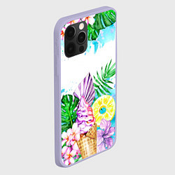 Чехол для iPhone 12 Pro Тропический рай и мороженое, цвет: 3D-светло-сиреневый — фото 2
