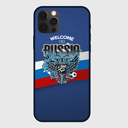 Чехол для iPhone 12 Pro Wellcome to Russia: лента триколора, цвет: 3D-черный