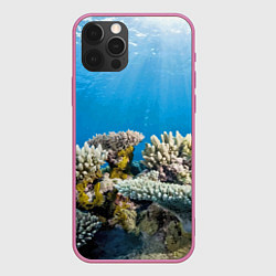 Чехол для iPhone 12 Pro Кораллы в тропических водах индийского океана, цвет: 3D-малиновый