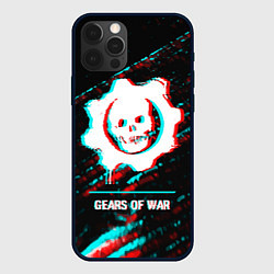 Чехол для iPhone 12 Pro Gears of War в стиле glitch и баги графики на темн, цвет: 3D-черный