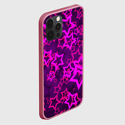 Чехол для iPhone 12 Pro Purple stars, цвет: 3D-малиновый — фото 2