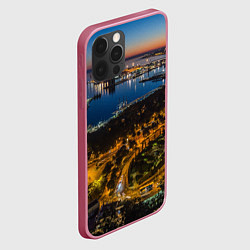 Чехол для iPhone 12 Pro Ночной город с высоты, цвет: 3D-малиновый — фото 2