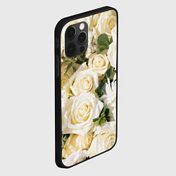 Чехол для iPhone 12 Pro Белые Розы, беззащитны шипы, цвет: 3D-черный — фото 2