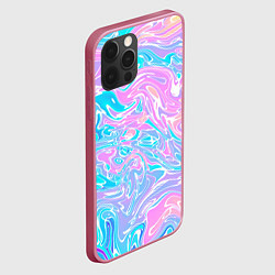 Чехол для iPhone 12 Pro Liquid holographic waves, цвет: 3D-малиновый — фото 2