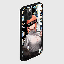 Чехол для iPhone 12 Pro Макима Chainsaw Man Иероглифы, цвет: 3D-черный — фото 2