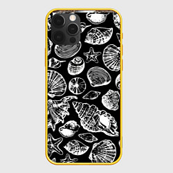 Чехол для iPhone 12 Pro Паттерн из морских ракушек, цвет: 3D-желтый