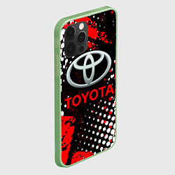 Чехол для iPhone 12 Pro Тойота - следы-шины, цвет: 3D-салатовый — фото 2