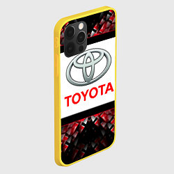 Чехол для iPhone 12 Pro Toyota - абстракция - лого, цвет: 3D-желтый — фото 2