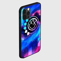 Чехол для iPhone 12 Pro Blink 182 неоновый космос, цвет: 3D-черный — фото 2