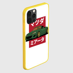 Чехол для iPhone 12 Pro Mazda MX-5 NC Japanese Style, цвет: 3D-желтый — фото 2