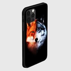 Чехол для iPhone 12 Pro Волк и Лисица, цвет: 3D-черный — фото 2