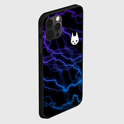Чехол для iPhone 12 Pro Stray - молнии - неон, цвет: 3D-черный — фото 2