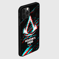 Чехол для iPhone 12 Pro Assassins Creed в стиле glitch и баги графики на т, цвет: 3D-черный — фото 2