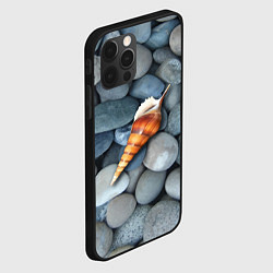 Чехол для iPhone 12 Pro Одинокая ракушка среди морских камней, цвет: 3D-черный — фото 2