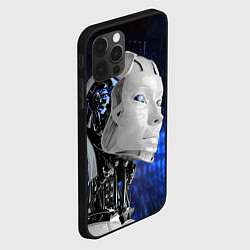 Чехол для iPhone 12 Pro Голова робота - киберпанк, цвет: 3D-черный — фото 2
