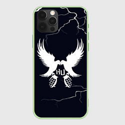 Чехол для iPhone 12 Pro Hollywood Undead - молнии, цвет: 3D-салатовый