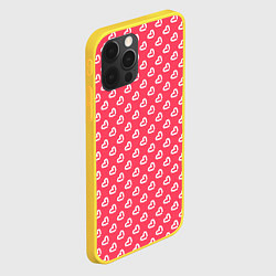 Чехол для iPhone 12 Pro Белые сердечки - абстракция, цвет: 3D-желтый — фото 2