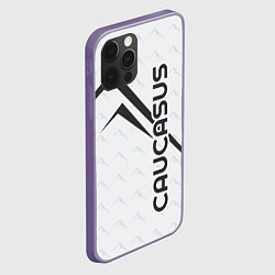 Чехол для iPhone 12 Pro Caucasus Mountains надпись Кавказ на английском с, цвет: 3D-серый — фото 2