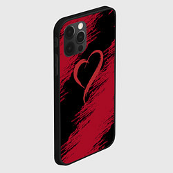 Чехол для iPhone 12 Pro Нарисованное кистью сердце, цвет: 3D-черный — фото 2