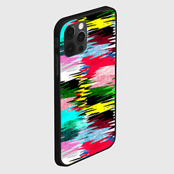 Чехол для iPhone 12 Pro Абстрактный многоцветный неоновый узор, цвет: 3D-черный — фото 2