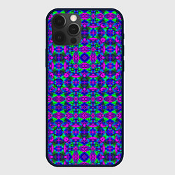Чехол для iPhone 12 Pro Калейдоскопический неоновый узор, цвет: 3D-черный